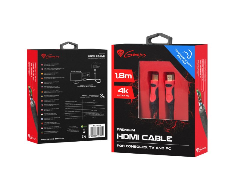 GENESIS Prémiový HDMI kabel pro PS4/ PS3 1,8m - obrázek č. 2