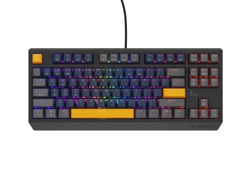 GENESIS herní klávesnice  THOR 230/ TKL/ RGB/ Outemu Panda/ Drátová USB/ US layout/ Naval Blue Positive - obrázek produktu