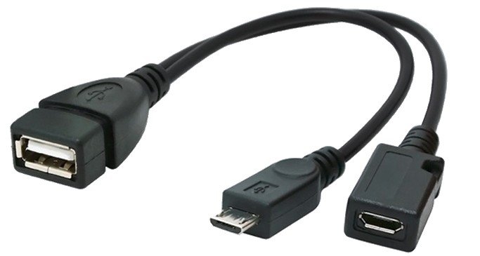 Kabel CABLEXPERT USB AF/ micro BM + micro BF, OTG + dobíjení, 15cm, pro tablety a smartphone - obrázek produktu