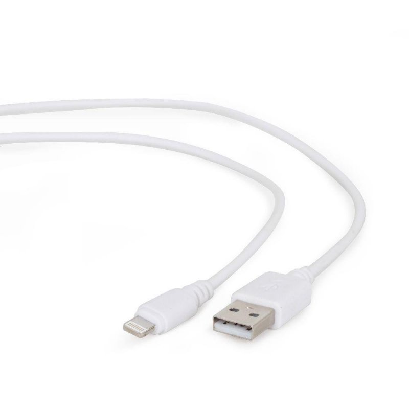 Kabel CABLEXPERT USB 2.0 Lightning (IP5 a vyšší) nabíjecí a synchronizační kabel, 2m, bílý - obrázek produktu