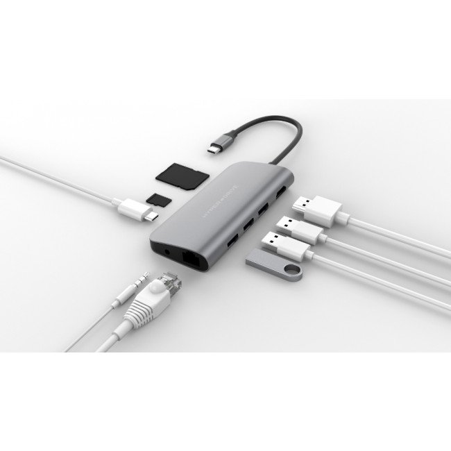 HyperDrive POWER 9-in-1 USB-C Hub pro iPad Pro, MacBook Pro/ Air - Space Grey - obrázek produktu