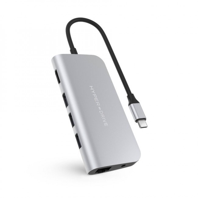 HyperDrive POWER 9-in-1 USB-C Hub pro iPad Pro, MacBook Pro/ Air - Stříbrný - obrázek produktu