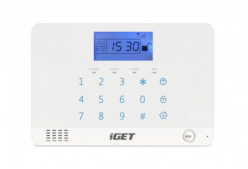 iGET SECURITY M3B - bezdrátový GSM alarm CZ, zasílá SMS/ telefonuje,záložní baterie 8 hod,aplikace CZ - obrázek produktu