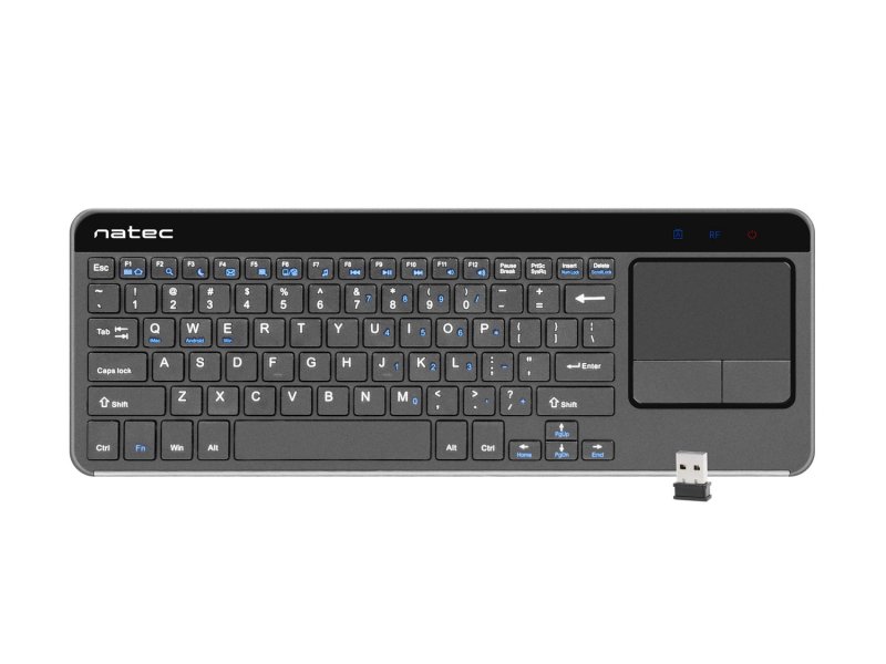 Bezdrátová klávesnice s touch padem pro Smart TV Natec Turbot, hliníkové tělo - obrázek produktu