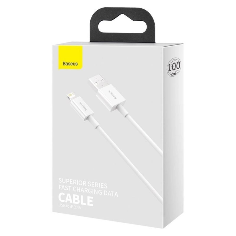 Baseus Datový kabel Superior Series USB/ Lightning 1m (2.4 A) bílá - obrázek č. 3