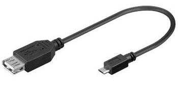 PremCord USB kab redukceA/ fem-MicroUSB/ male20cmOTG - obrázek produktu