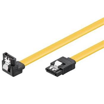 PremiumCord 0,3m SATA 3.0 datový kabel, 6GBs, kov.západka, 90° - obrázek produktu