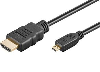 PremiumCord Kabel HDMI A - HDMI micro D, 2m - obrázek produktu