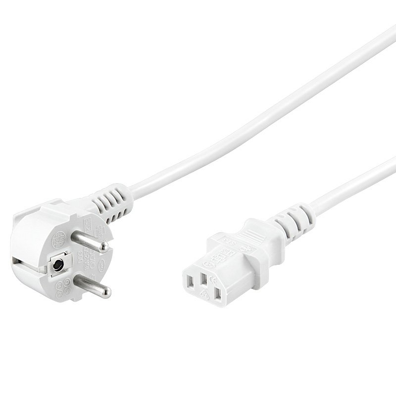 PremiumCord Kabel síťový 230V k počítači 2m bílý - obrázek produktu
