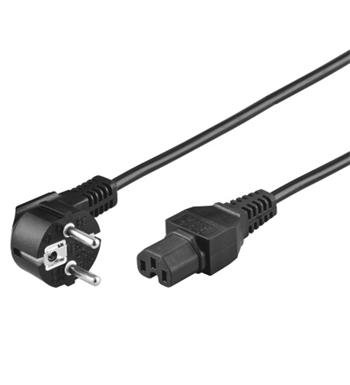 PremiumCord Kabel síťový 230V k počítači 2m IEC 320 C15 konektor s drážkou - obrázek produktu
