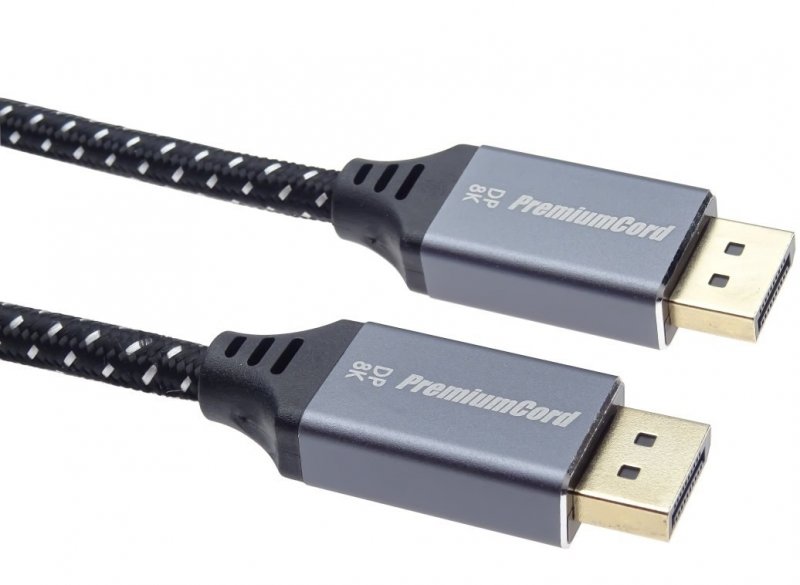 PremiumCord DisplayPort 1.4 přípojný kabel, kovové a zlacené konektory, 2m - obrázek produktu