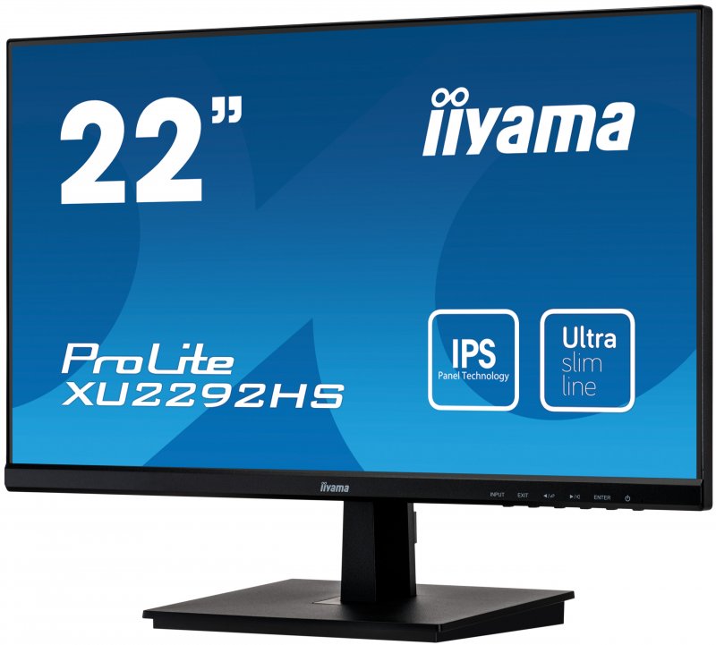 22" iiyama XU2292HS-B1: IPS, FullHD@75Hz, 250cd/ m2, 4ms, VGA, HDMI, DP, černý - obrázek č. 1