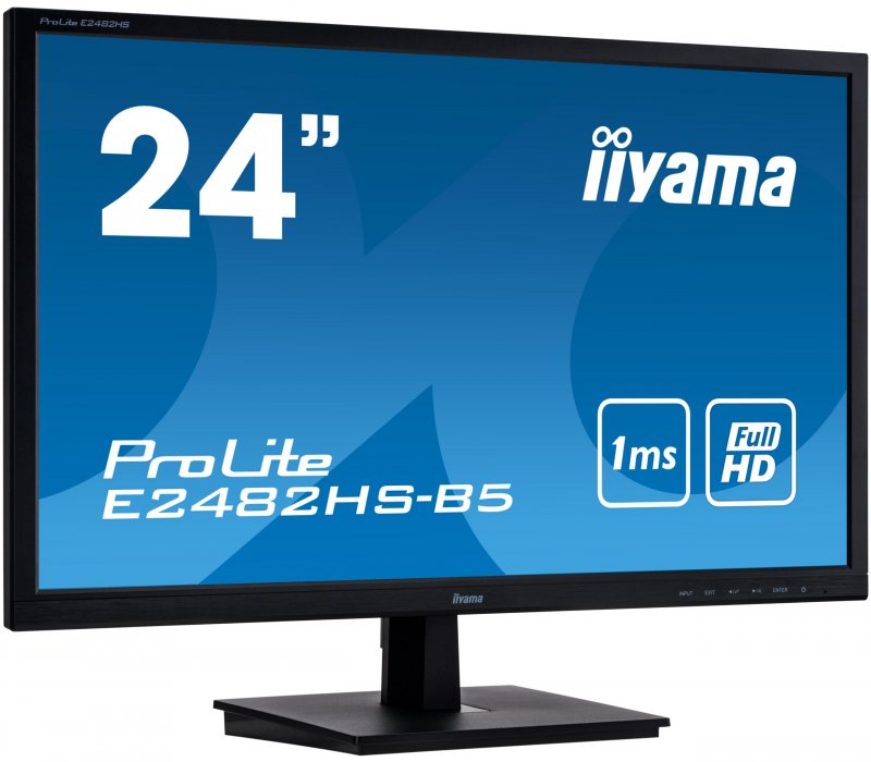 24" iiyama E2482HS-B5: TN, FullHD, 250cd/ m2, 1ms, VGA, DVI, HDMI, černý - obrázek č. 1