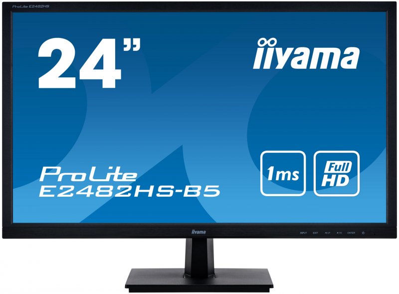 24" iiyama E2482HS-B5: TN, FullHD, 250cd/ m2, 1ms, VGA, DVI, HDMI, černý - obrázek produktu