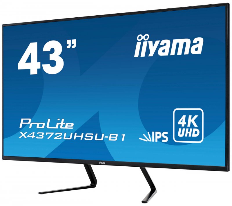 43" iiyama X4372UHSU-B1: IPS, 4K UHD, 450cd/ m2, 4ms, HDMI, DP, DaisyChain, USB, černý - obrázek č. 2