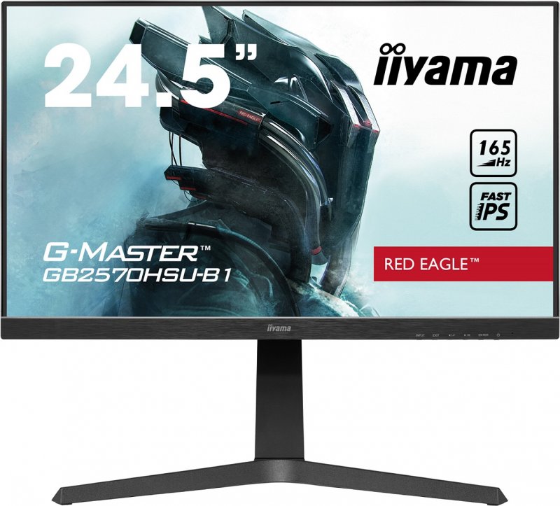 25" iiyama G-Master GB2570HSU-B1: IPS, FullHD@165Hz, 0.5ms, HDMI, DP, USB, FreeSync, pivot, černý - obrázek produktu