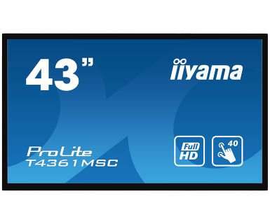 43"iiyama  T4361MSC-B1: LED, FullHD, 400cd/ m2, VGA, HDMI, DP, DVI, černý - obrázek produktu