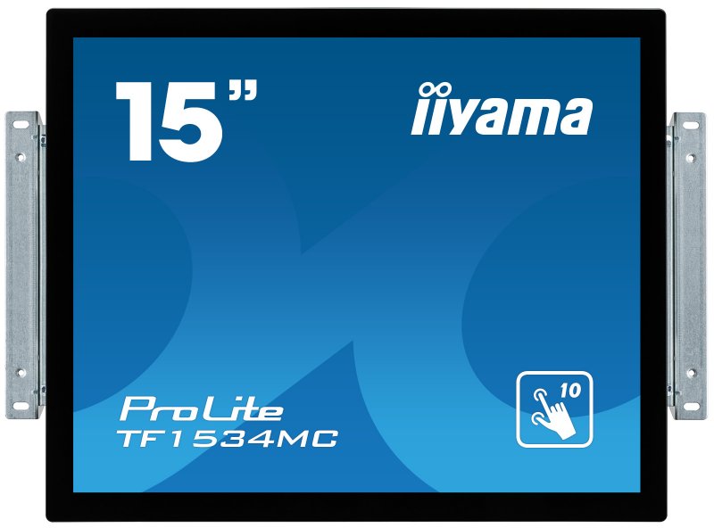 15" iiyama TF1534MC-B6X: TN, XGA, capacitive, 10P, 370cd/ m2, VGA, DP, HDMI, černý - obrázek produktu