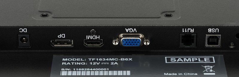 16" iiyama TF1634MC-B6X: TN, HD, capacitive, 10P, 400cd/ m2, VGA, DP, HDMI, černý - obrázek č. 6