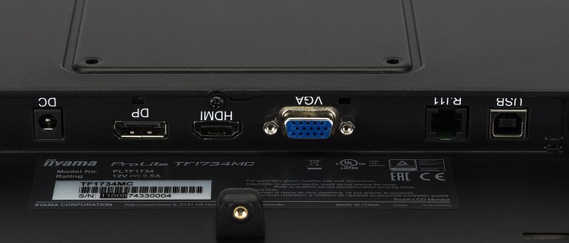 17" iiyama TF1734MC-B6X: TN, SXGA, capacitive, 10P, 350cd/ m2, VGA, DP, HDMI, černý - obrázek č. 5