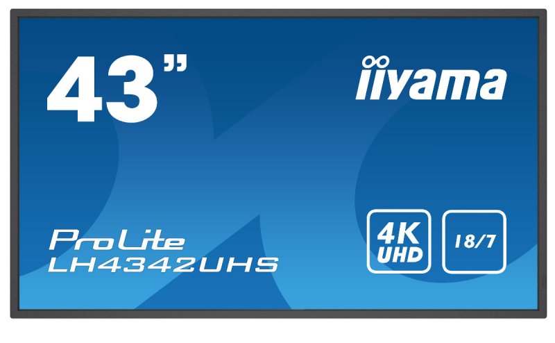 43" iiyama LH4342UHS-B3: IPS, 4K UHD, 500cd/ m2, 18/ 7, LAN, Android 8.0, černý - obrázek produktu