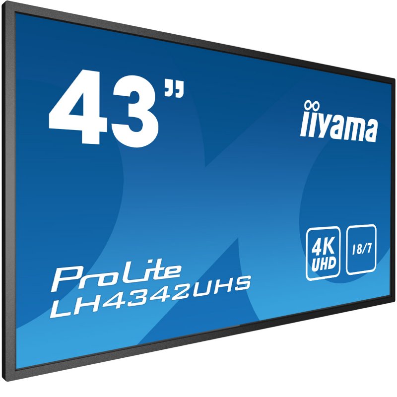43" iiyama LH4342UHS-B3: IPS, 4K UHD, 500cd/ m2, 18/ 7, LAN, Android 8.0, černý - obrázek č. 5