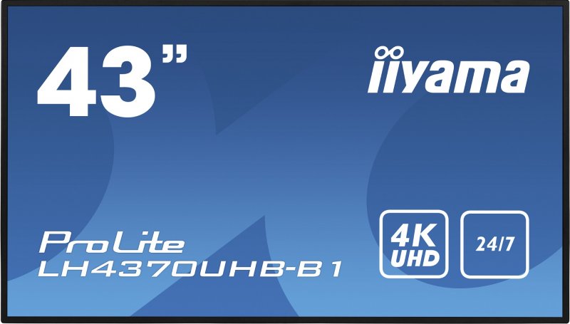 43" iiyama LH4370UHB-B1: VA, 4K UHD, 700cd/ m2, 24/ 7, LAN, Android 9.0, černý - obrázek produktu