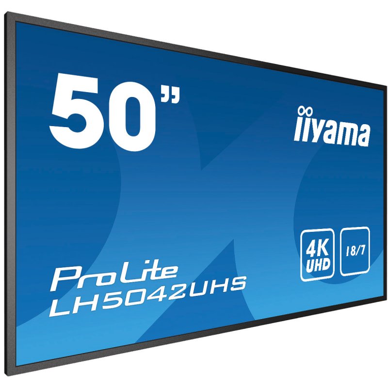 50" iiyama LH5042UHS-B3: VA, 4K UHD, 500cd/ m2, 18/ 7, LAN, Android 8.0, černý - obrázek č. 6