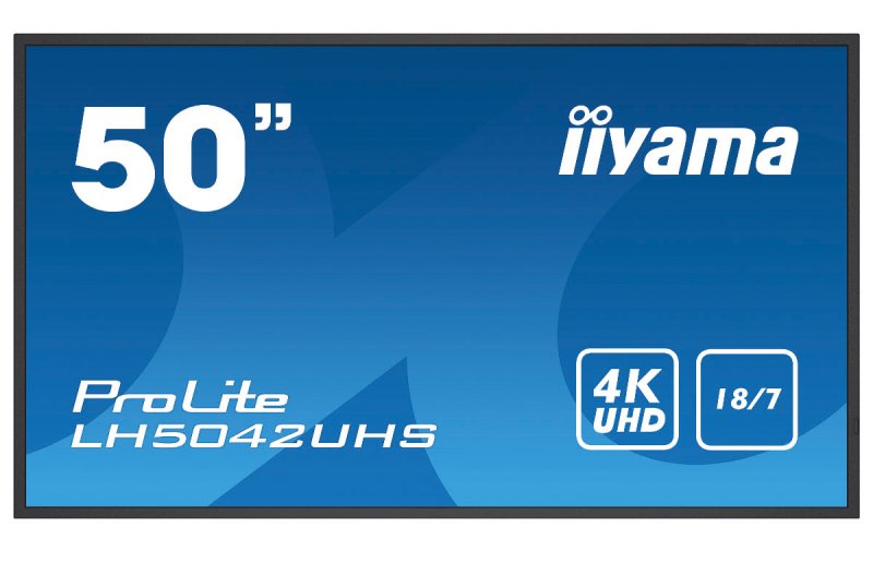50" iiyama LH5042UHS-B3: VA, 4K UHD, 500cd/ m2, 18/ 7, LAN, Android 8.0, černý - obrázek produktu