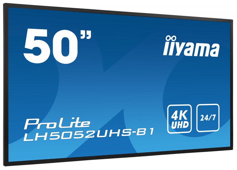 50" iiyama LH5052UHS-B1: VA, 4K UHD, 500cd/ m2, 24/ 7, LAN, Android 8.0, černý - obrázek č. 4