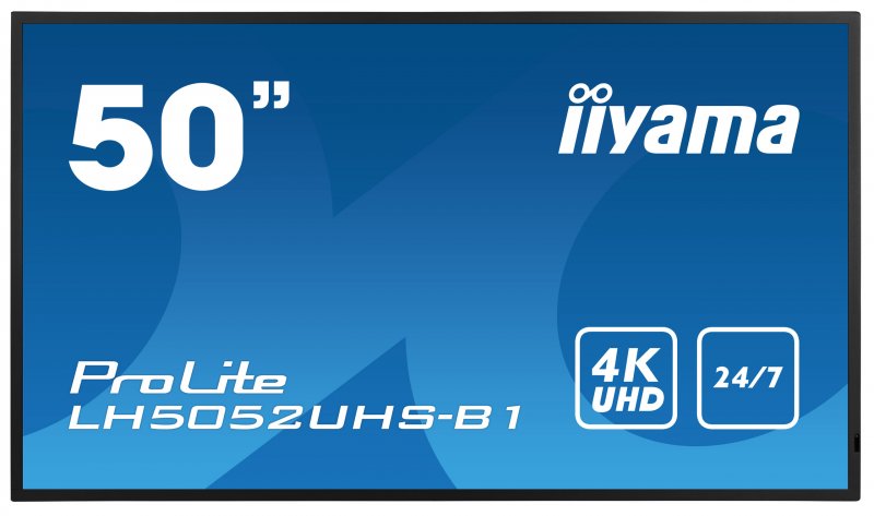 50" iiyama LH5052UHS-B1: VA, 4K UHD, 500cd/ m2, 24/ 7, LAN, Android 8.0, černý - obrázek produktu