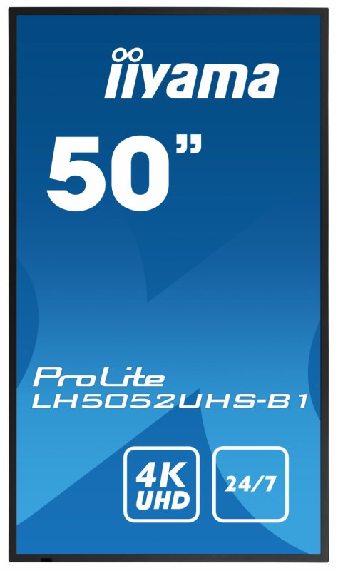 50" iiyama LH5052UHS-B1: VA, 4K UHD, 500cd/ m2, 24/ 7, LAN, Android 8.0, černý - obrázek č. 1