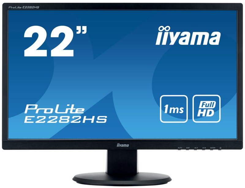 22" iiyama E2282HS-B1 - TN,FullHD,1ms,250cd/ m2, 1000:1,16:9,VGA,DVI,HDMI,repro. - obrázek produktu