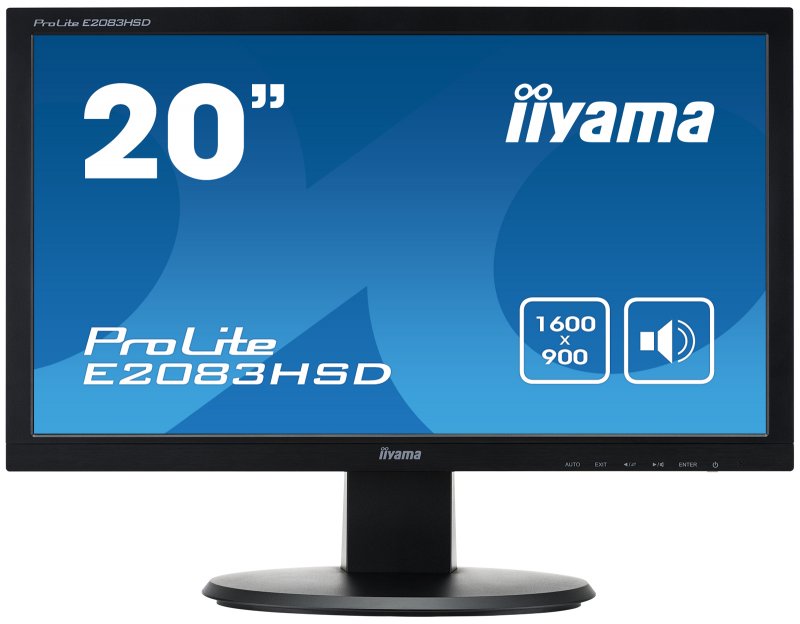 20" LCD iiyama ProLite E2083HSD-B1 - 5ms, 250cd/ m2,1000:1 (12M:1 ACR), VGA, DVI, repro, černý - obrázek č. 1