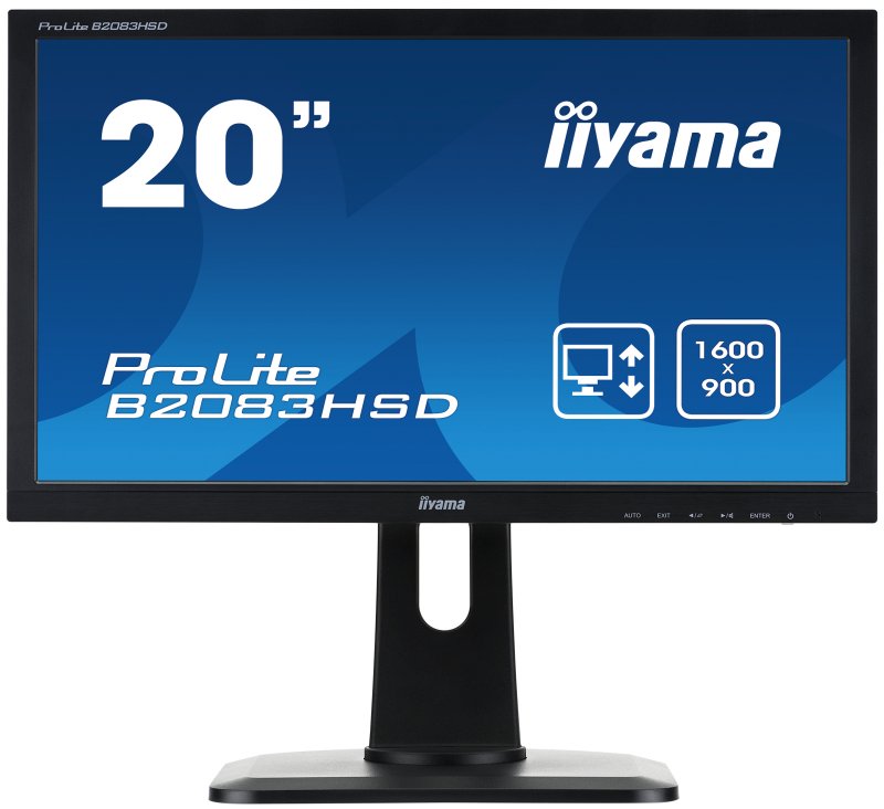 20" LCD iiyama ProLite B2083HSD-B1 - 5ms, 250cd/ m2,1000:1, VGA, DVI, repro, pivot, výšk.nastav. - obrázek č. 1
