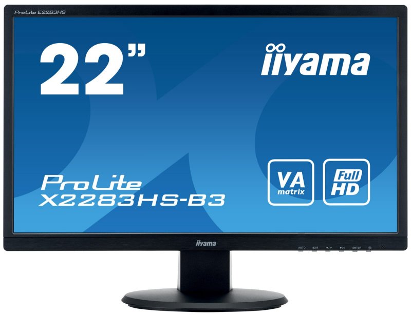 22" iiyama X2283HS-B3 - VA,FullHD,4ms,250cd/ m2, 3000:1,16:9,VGA,HDMI,DP,repro - obrázek produktu