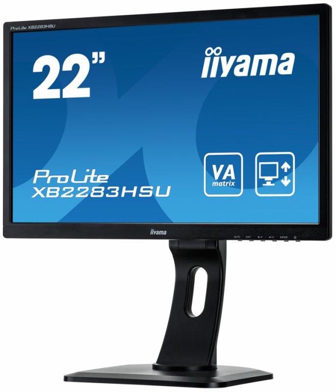 22"LCD iiyama XB2283HSU-B1DP -5ms, 3000:1(12M:1 ACR), FHD,VGA,DVI, DP,3xUSB,repro,pivot,výšk.nastav. - obrázek č. 2
