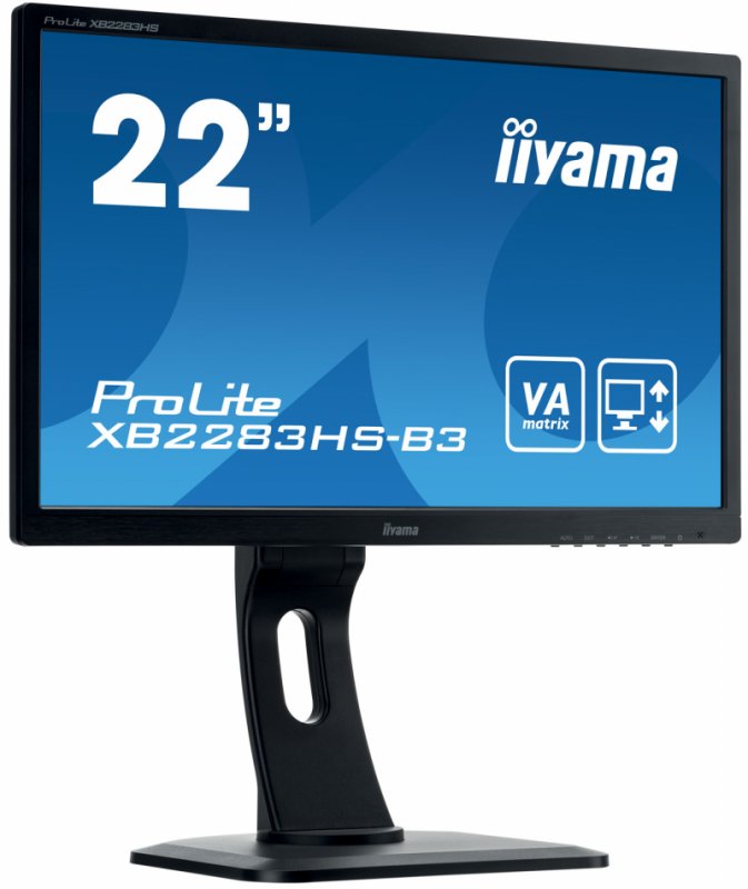 22" iiyama XB2283HS-B3 - VA,FullHD,4ms,250cd/ m2, 3000:1,16:9,VGA,HDMI,DP,repro,výškov.nas.,pivot - obrázek č. 1