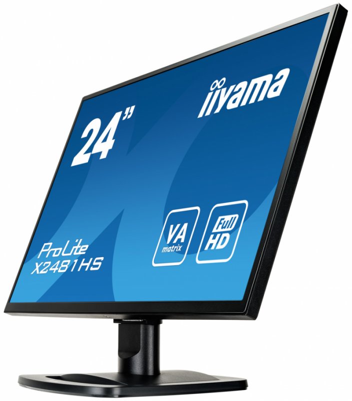 24" LCD iiyama X2481HS-B1 - VA, 6ms, 250cd/ m2, 3000:1 (12M:1 ACR), VGA, DVI, HDMI, repro - obrázek č. 1