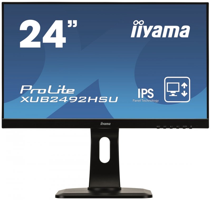 24" LCD iiyama XUB2492HSU-B1 -IPS, 5ms, 250cd/ m2, 1000:1 (5M:1 ACR), DP, USB hub, HDMI, repro, pivot - obrázek produktu