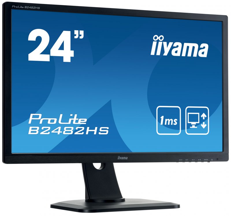 24" iiyama B2482HS-B1 - TN,FullHD,1ms,250cd/ m2, 1000:1,16:9,VGA,HDMI,DVI,repro,pivot,výškov.nastav. - obrázek č. 1