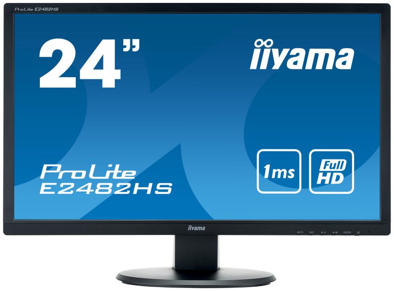 24" iiyama E2482HS-B1: TN, Full HD, 250cd/ m2, 1ms, VGA, DVI, HDMI, černý - obrázek produktu