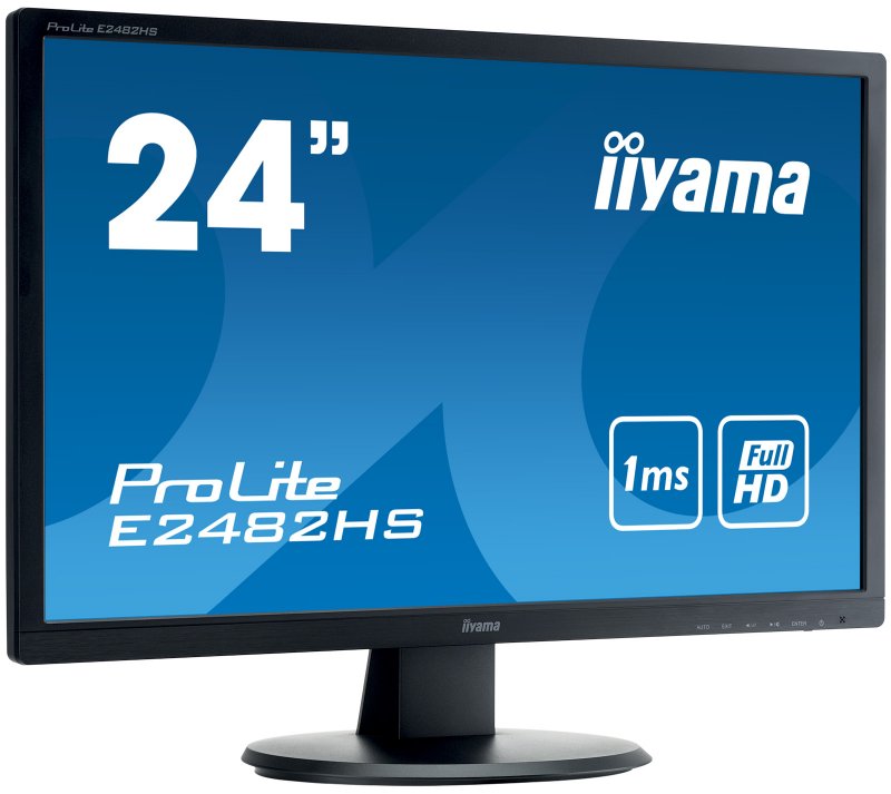 24" iiyama E2482HS-B1: TN, Full HD, 250cd/ m2, 1ms, VGA, DVI, HDMI, černý - obrázek č. 1