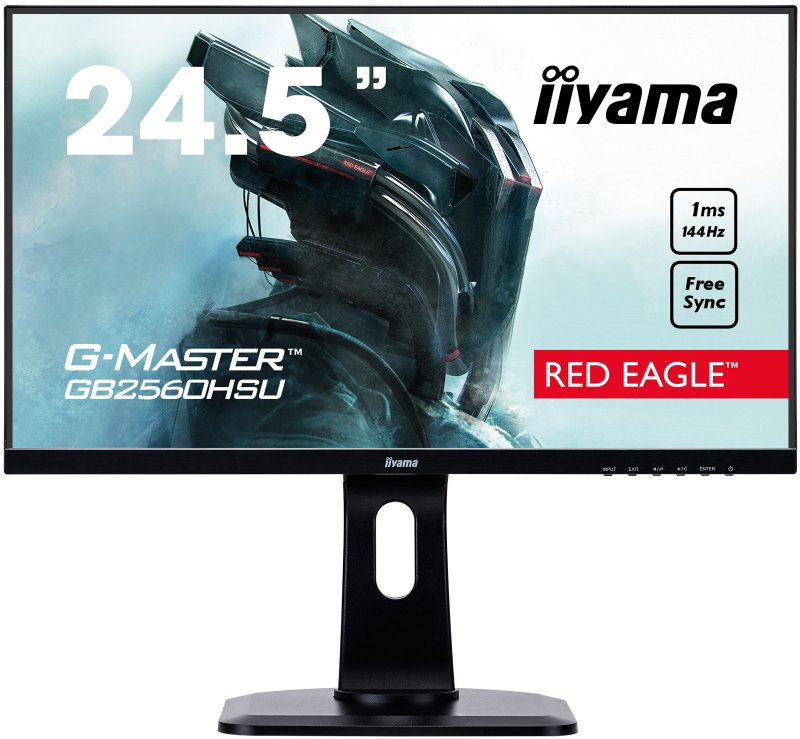 25" iiyama G-Master GB2560HSU-B1 - TN,FullHD,1ms,400cd/ m2, 1000:1,16:9,HDMI,DP,repro,pivot,výška. - obrázek produktu