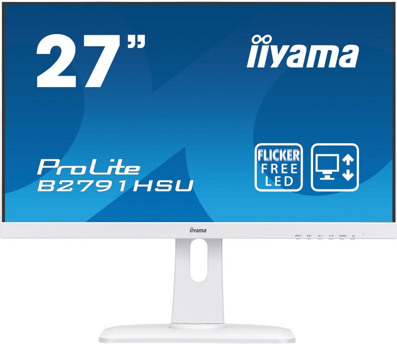 27" iiyama B2791HSU-W1 - TN,FullHD,1ms,300cd/ m2, 1000:1,16:9,VGA,HDMI,DP,USB,repro,výšk.nast.,pivot - obrázek produktu