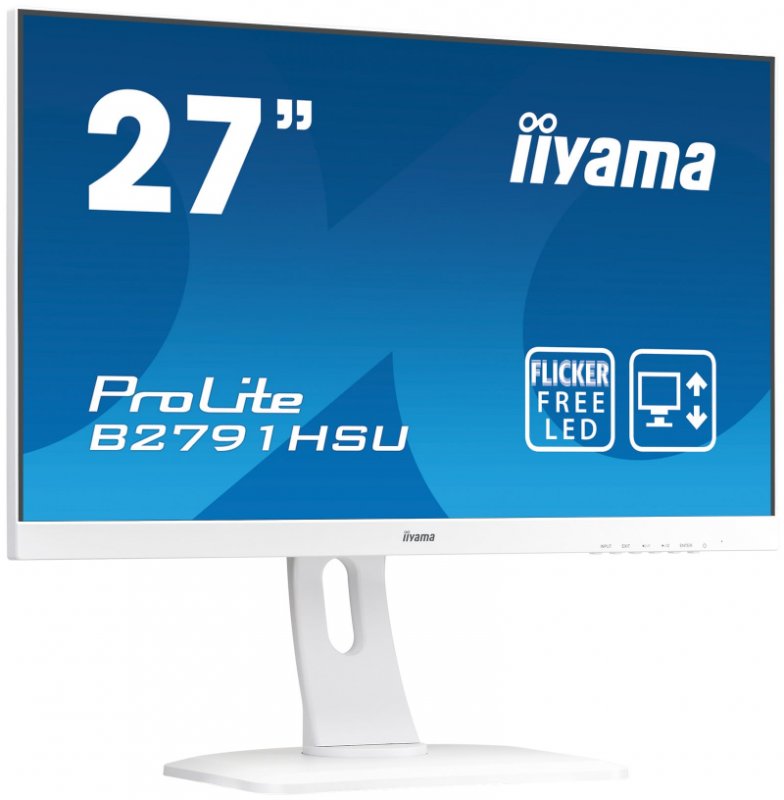 27" iiyama B2791HSU-W1 - TN,FullHD,1ms,300cd/ m2, 1000:1,16:9,VGA,HDMI,DP,USB,repro,výšk.nast.,pivot - obrázek č. 1