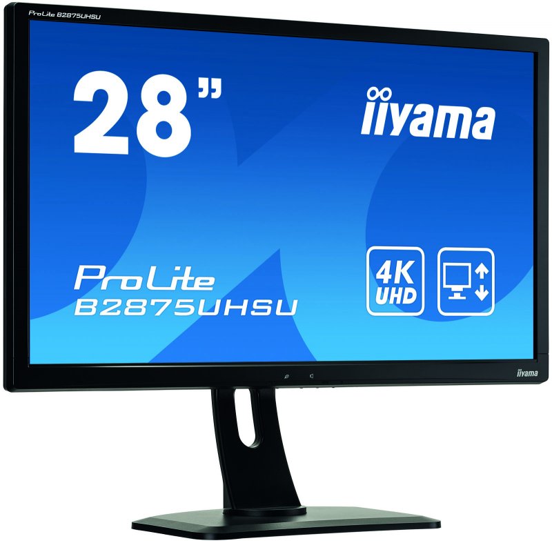 28" LCD iiyama B2875UHSU-B1 - TN,1ms,300cd/ m2/ 1000:1,4K,HDMI,DP,DVI,2xUSB,repro,výš.nastav,černý - obrázek č. 1