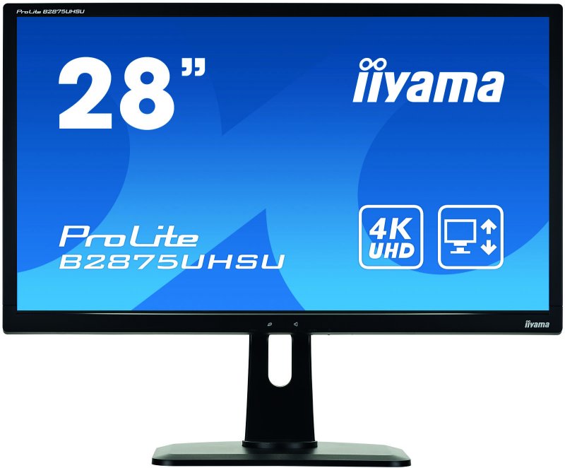28" LCD iiyama B2875UHSU-B1 - TN,1ms,300cd/ m2/ 1000:1,4K,HDMI,DP,DVI,2xUSB,repro,výš.nastav,černý - obrázek produktu