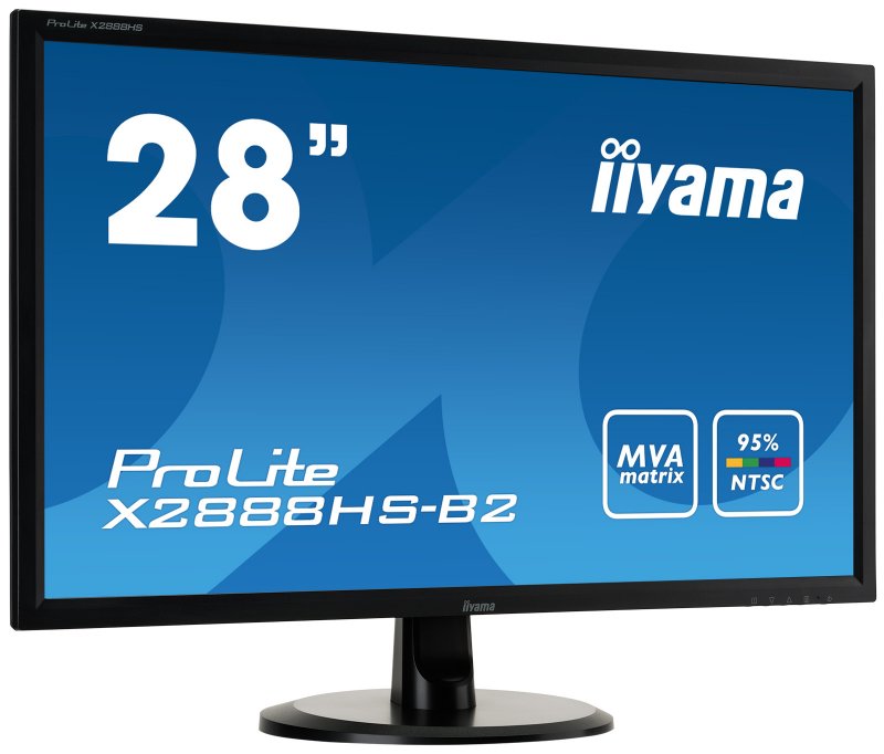 28" LCD iiyama X2888HS-B2 - MVA, 5ms, 300cd/ m2, 3000:1 (12M:1 ACR), FullHD, VGA, DVI, HDMI, DP,repro - obrázek č. 1