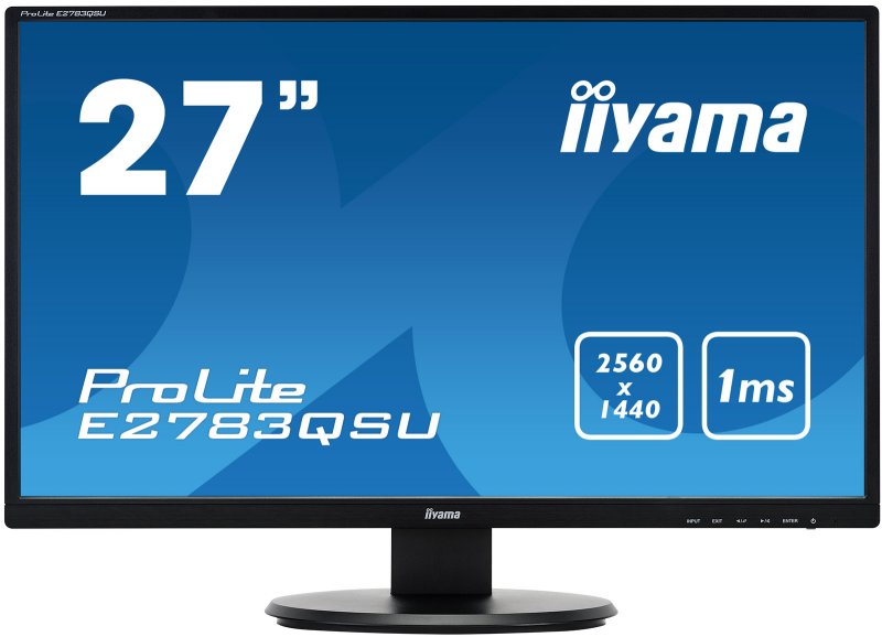 27" iiyama E2783QSU-B1 - TN,WQHD,1ms,350cd/ m2, 1000:1,16:9,DVI,HDMI,DP,USB,repro - obrázek produktu